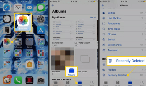 Recuperar fotos en iPhone usando el álbum eliminado recientemente