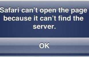 Safari no puede abrir la página porque no encuentra el servidor