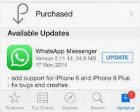 Actualizar WhatsApp Messenger en iOS