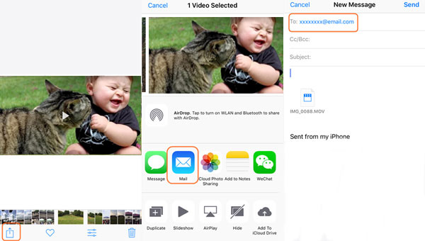 Transfiera fotos de iPad a Android por correo electrónico