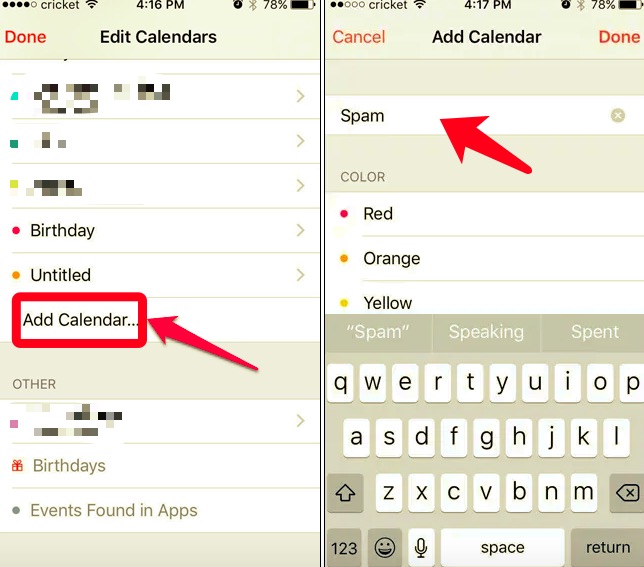 Eliminar iCloud Calendar Spam en iPhone