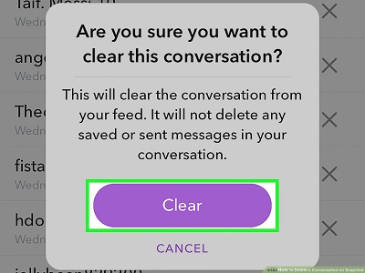 Borrar mensaje de conversación de Snapchat