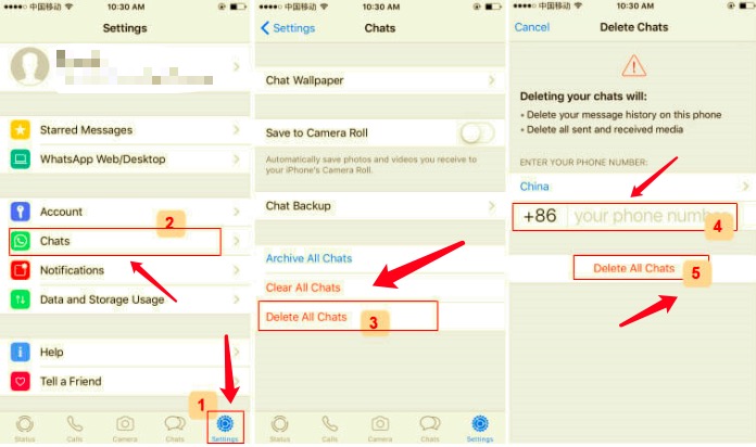 Eliminar todos los chats en WhatsApp en iPhone