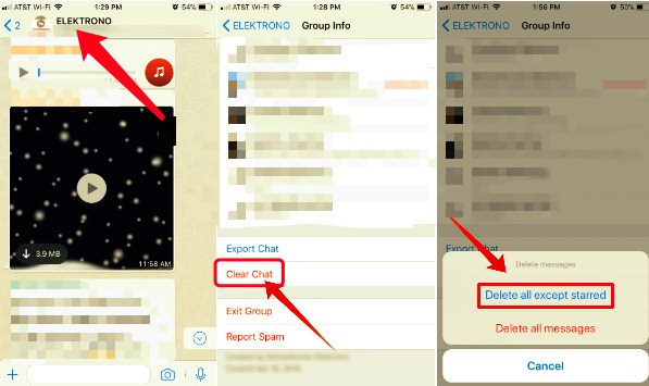 Eliminar datos de WhatsApp usando una ventana de chat en iPhone