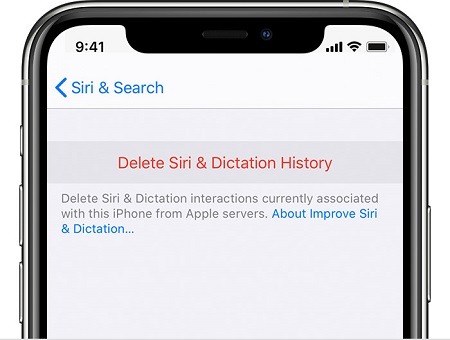 Borrar el historial de búsqueda de Siri en iPhone