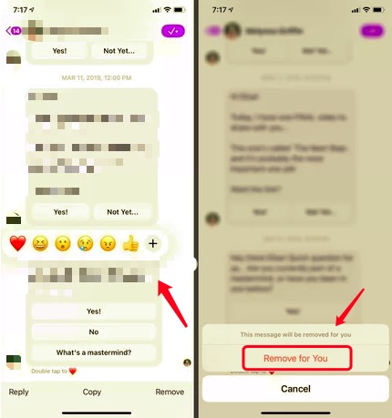 Eliminar mensajes específicos de Facebook Messenger