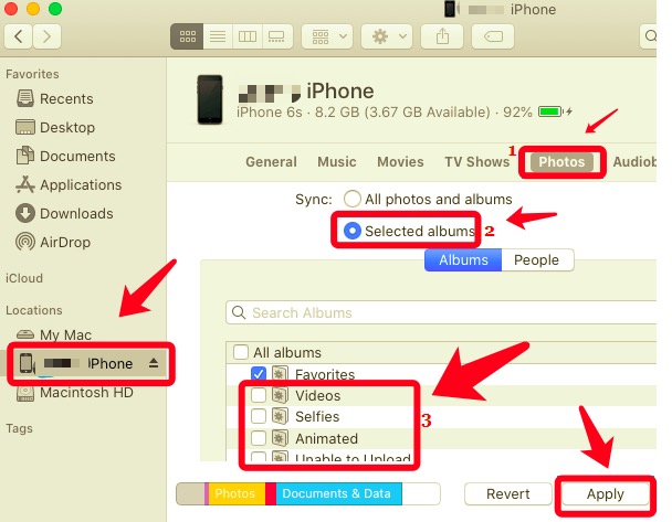 Eliminar álbumes sincronizados a través de iTunes