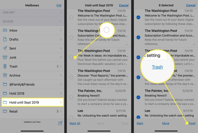 Eliminar manualmente textos a granel desde iPhone