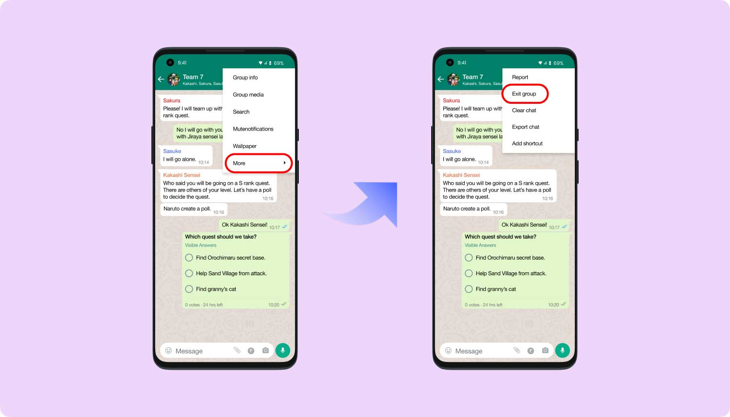 Eliminar chats de WhatsApp en chat grupal