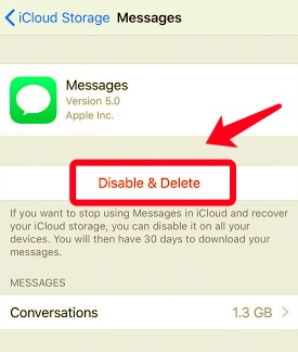 Eliminar iMessages en iCloud Backup