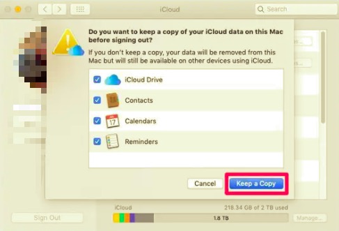 Guarde una copia antes de apagar iCloud en Mac