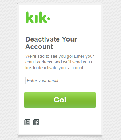 Desactivar cuentas Kik manualmente