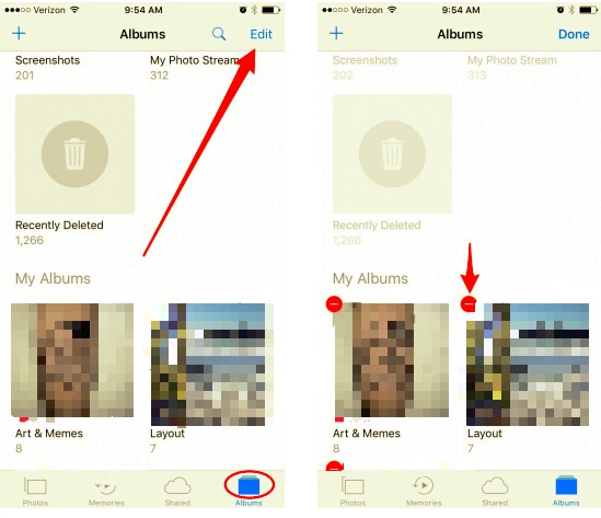 Cómo eliminar álbumes de iPhone manualmente