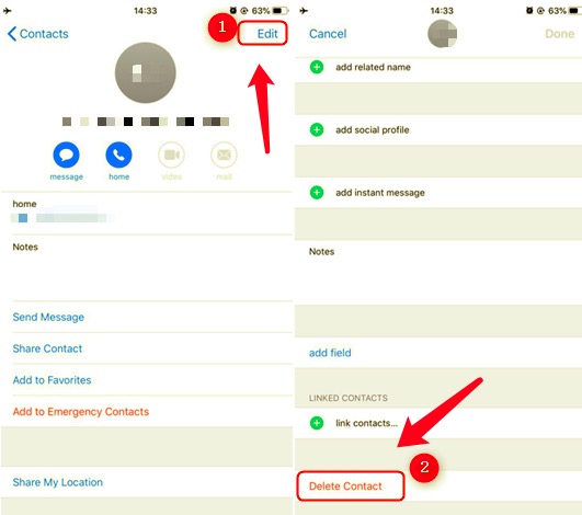 Eliminar manualmente todos los contactos en iPhone