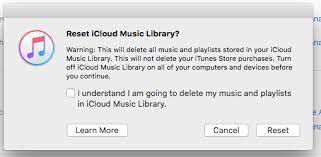 Restablecer la biblioteca de música de iCloud