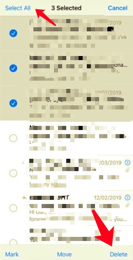 Eliminación masiva de correos electrónicos de iCloud