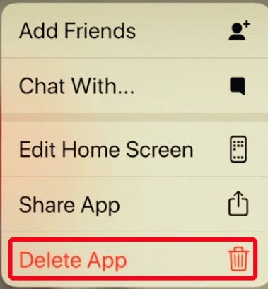 Desinstalar la aplicación Snapchat en iPhone