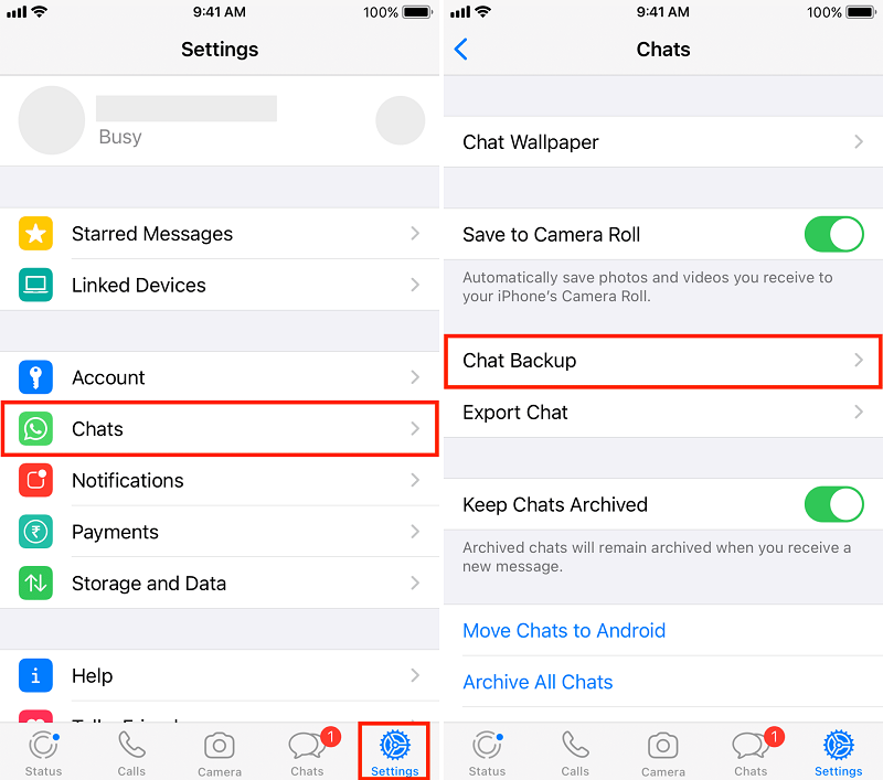 Copia de seguridad de WhatsApp a iCloud