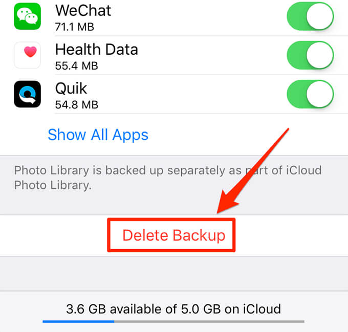 Eliminar una copia de seguridad en iPhone
