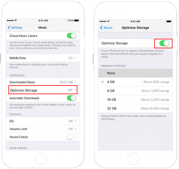 Soluciones al problema "La música descargada desapareció del iPhone": cambie la configuración de Apple Music