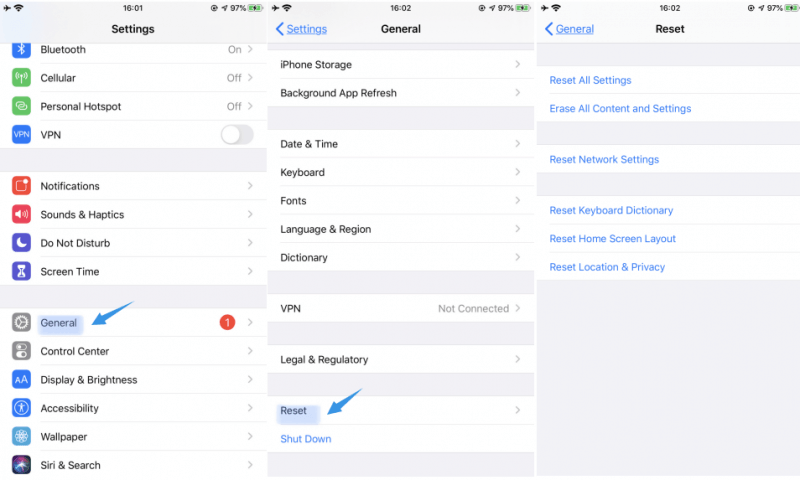 Borre todo el contenido y la configuración para corregir las notas desaparecidas del iPhone