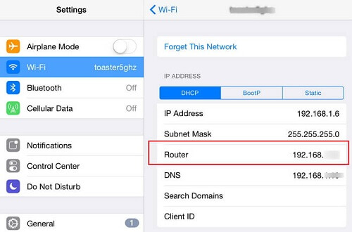Obtenga la contraseña de Wifi en iPhone a través del enrutador
