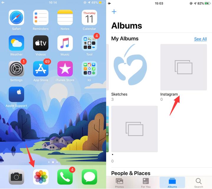  Comprobar el álbum de Instagram en iPhone