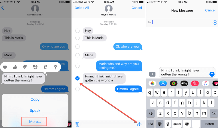 Copie mensajes de texto desde iPhone manualmente