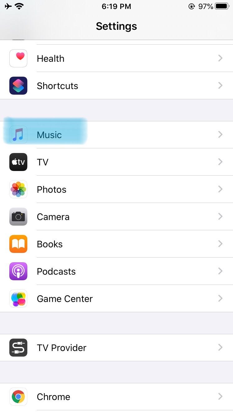 Apague la biblioteca de música de iCloud