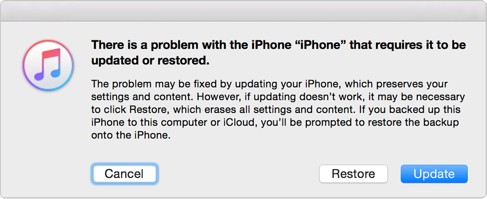 arreglar iPhone no se restaurará usando iTunes