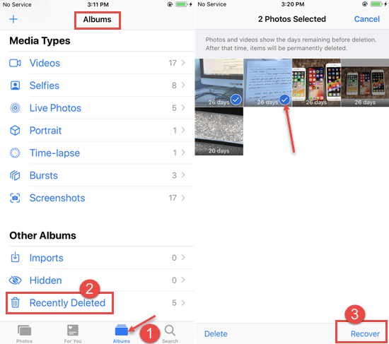 Encuentra fotos eliminadas recientemente en iOS usando un álbum eliminado recientemente