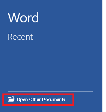 Recuperar documento de Word de archivos recientes