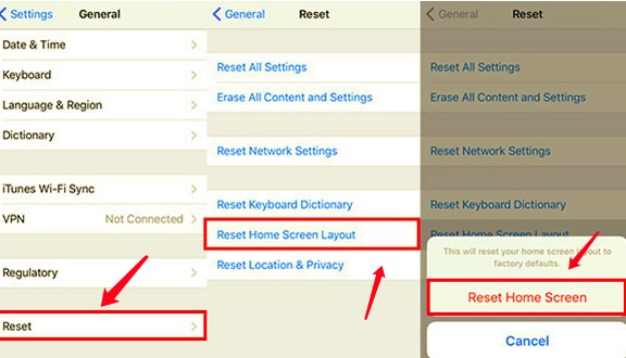 Restablecer el diseño de la pantalla de inicio para mostrar aplicaciones ocultas en iPhone
