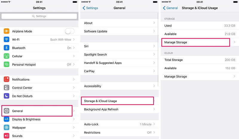 Eliminar copia de seguridad de iCloud en almacenamiento y uso de iCloud