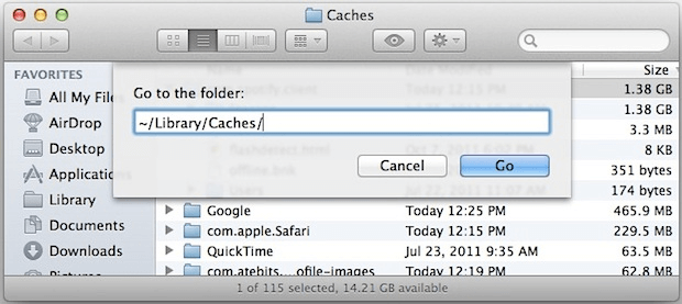 Encontrar archivos basura de caché en Mac