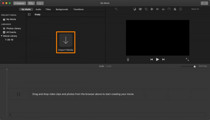 Hacer una presentación de diapositivas en Mac sin iPhoto usando iMovie