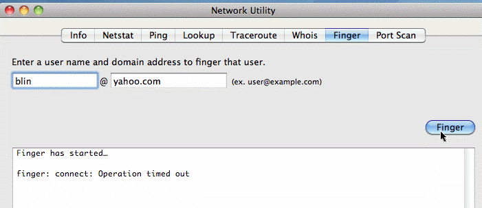 Utilidad de red Mac Finger