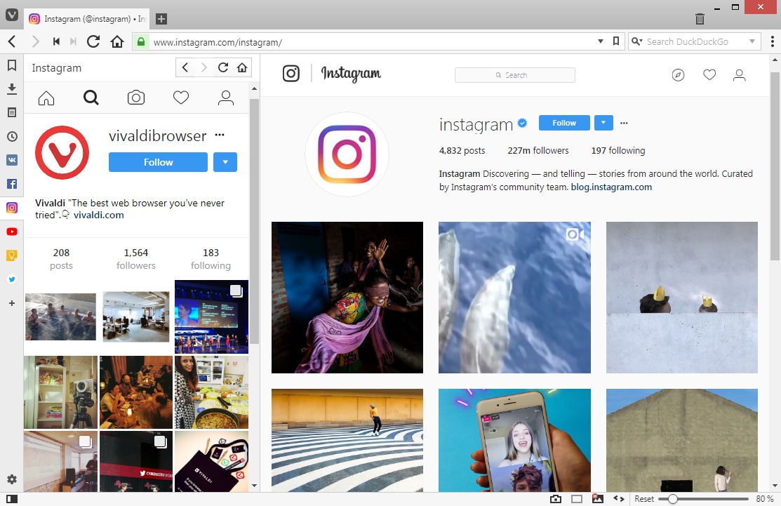 Publicar en Instagram desde Mac Vivaldi