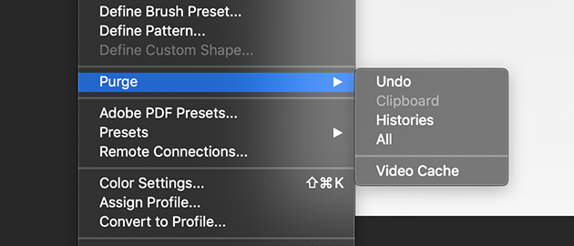 Borrar caché de Photoshop manualmente en Mac