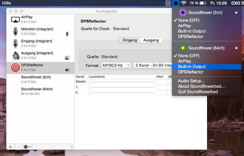 Grabar audio desde una computadora Mac usando Soundflower