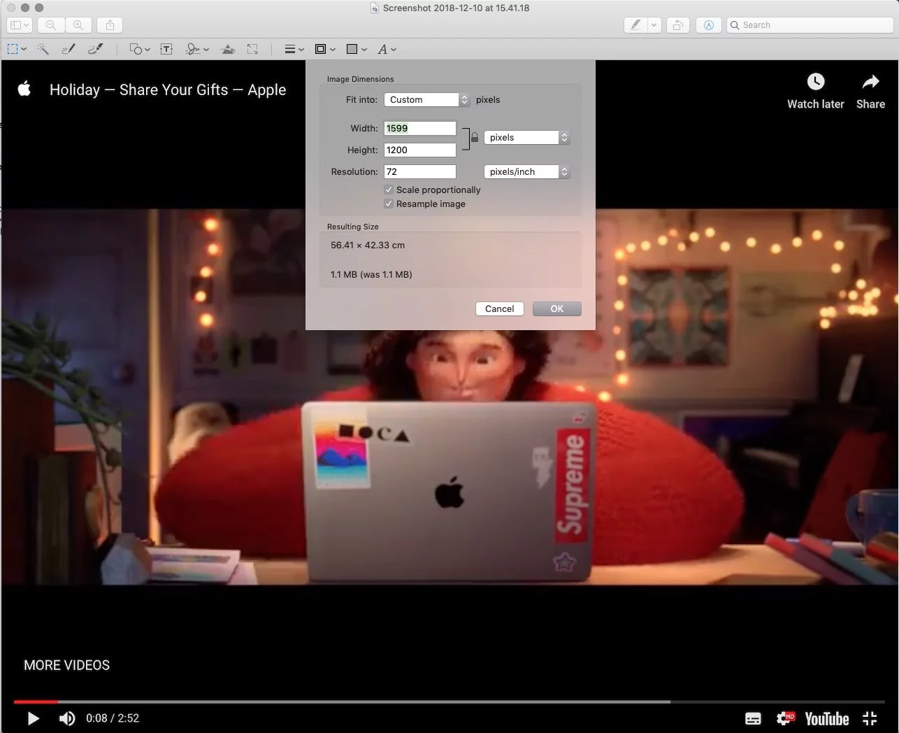 Cambiar tamaño de vista previa de imágenes