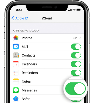Servicio iCloud Haga una copia de seguridad de sus mensajes de iMessage