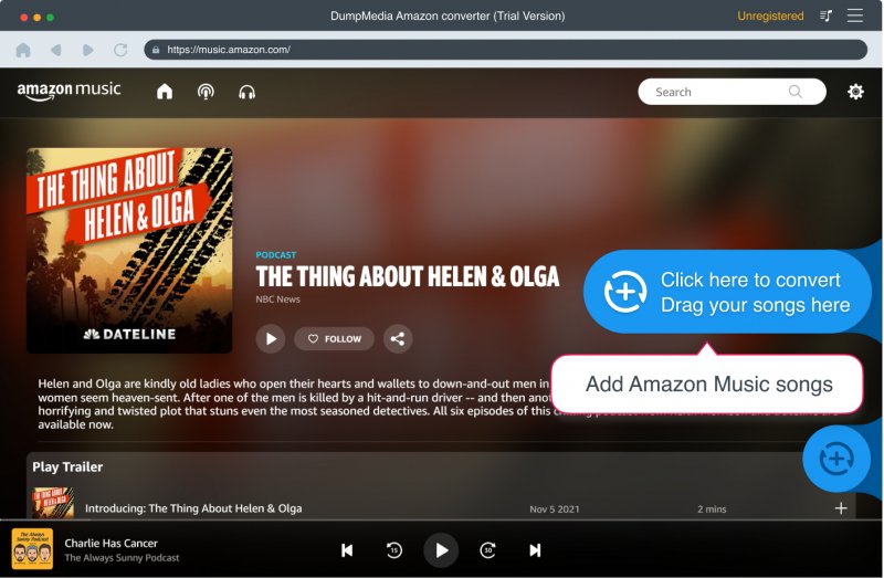 El mejor descargador de música de Amazon: DumpMedia Amazon Music Converter - Agregar archivos