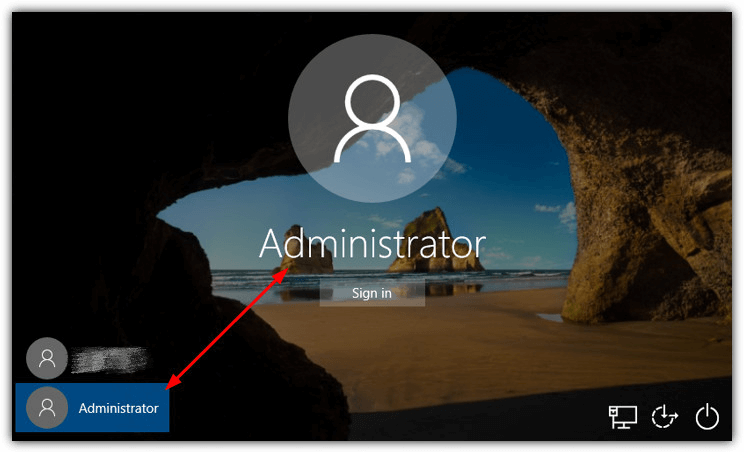 Inicie sesión como administrador para cambiar el idioma de visualización en Windows 10
