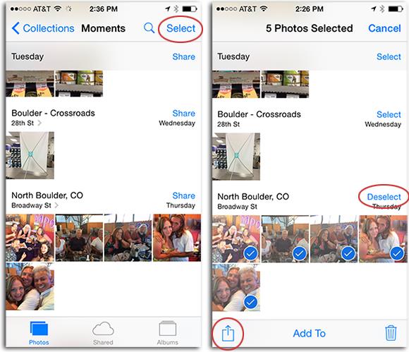Seleccione las imágenes que desea copiar o transferir desde su iPhone a su dispositivo iPad.