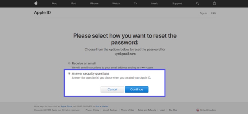 Responda preguntas de seguridad para recuperar la contraseña de iTunes de Apple