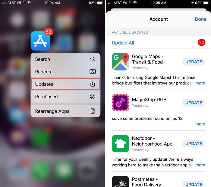 Actualizar aplicaciones para actualizar el iPhone