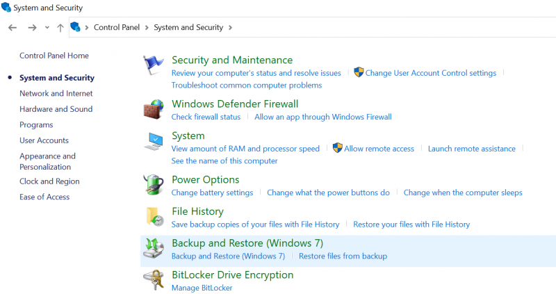 Utilice Copia de seguridad y restauración de Windows para recuperar Windows 7