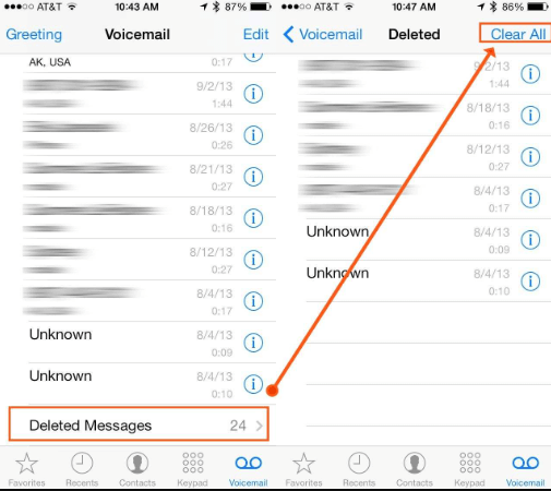 Eliminar mensajes de voz en su iPhone de forma permanente