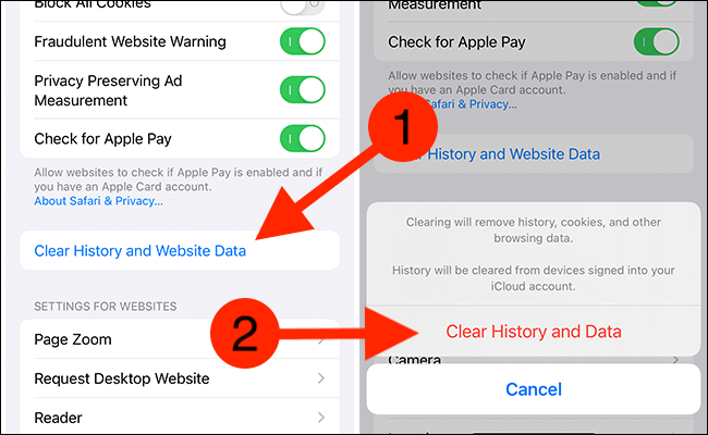 Borre el historial y los datos del sitio web en su iPhone